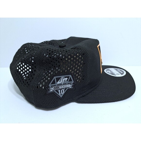 New Era 9Fifty Dude Perfect Logo Snapback Hat Black Yellow Mesh Back Diamond - Picture 5 of 8